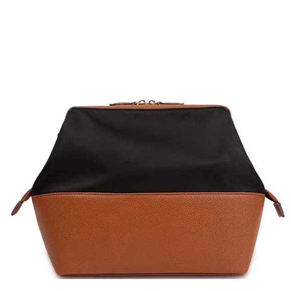 Southern Living Handbags - Southern Living Canvas Cosmetic Case in Brown and Tan